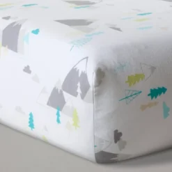 Fitted Crib Sheet Mountains - Cloud Island™ White -Little Luxe Store GUEST ce2634bb 6780 49cf a1b2 a545f922804b