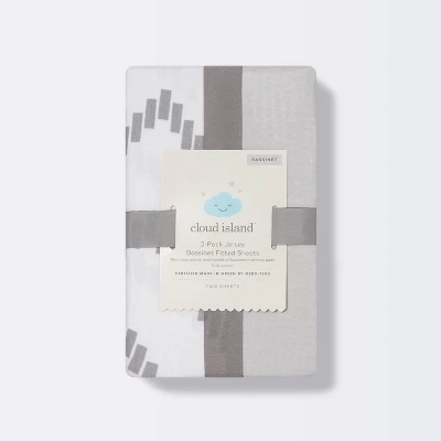 Jersey Bassinet Sheet - Cloud Island™ Gray Chevron And Solid Gray - 2pk 4 Jersey Bassinet Sheet - Cloud Island™ Gray Chevron And Solid Gray - 2pk - Image 4
