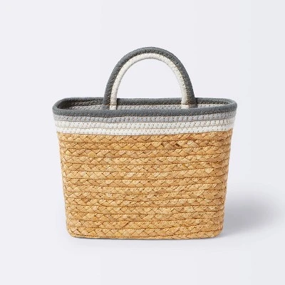 Wall Hanging Natural Woven Basket With Coiled Rope Handle - Cloud Island™ 4 Wall Hanging Natural Woven Basket With Coiled Rope Handle - Cloud Island™ - Image 4