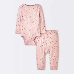 Baby Girls' 2pc Stars Wide Ribbed Long Sleeve Top & Pants Set - Cloud Island™ Pink 7 Baby Girls' 2pc Stars Wide Ribbed Long Sleeve Top & Pants Set - Cloud Island™ Pink -Little Luxe Store GUEST d4ac1b57 b7b8 4062 81a2 5331a0c1f87a