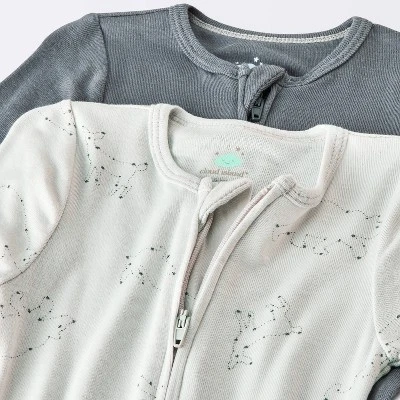 Baby Boys' 2pk Celestial Soft Blend Sleep N' Play - Cloud Island™ Gray 2 Baby Boys' 2pk Celestial Soft Blend Sleep N' Play - Cloud Island™ Gray - Image 2