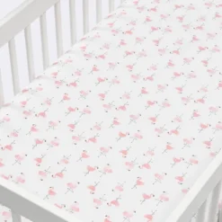 Crib Fitted Sheet Flamingos - Cloud Island™ - Pink/White