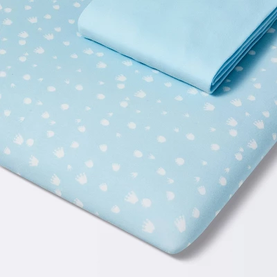 Fitted Jersey Play Yard Crib Sheet Dino-snore - Light Blue - 2pk - Cloud Island™ 4 Fitted Jersey Play Yard Crib Sheet Dino-snore - Light Blue - 2pk - Cloud Island™ - Image 4