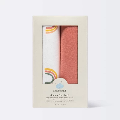 Jersey Swaddle Blanket 2pk - Cloud Island™ Rainbows 3 Jersey Swaddle Blanket 2pk - Cloud Island™ Rainbows - Image 3