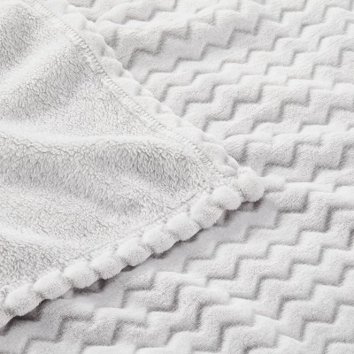 Plush Embossed Baby Blanket Chevron - Cloud Island™ Gray - 100 Each 2 Plush Embossed Baby Blanket Chevron - Cloud Island™ Gray - 100 Each - Image 2
