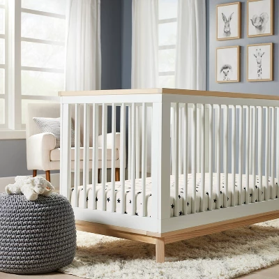 Flannel Fitted Crib Sheet Stars - Cloud Island™ - Cream/Black 1 Flannel Fitted Crib Sheet Stars - Cloud Island™ - Cream/Black