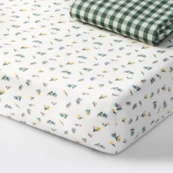 Fitted Jersey Crib Sheet -Floral Gingham Green - 2pk - Cloud Island™ 7 Fitted Jersey Crib Sheet -Floral Gingham Green - 2pk - Cloud Island™ -Little Luxe Store GUEST e18774a3 4c63 4dcb bea0 3cff5c2e686d
