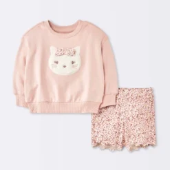 Baby Girls' 2pc Cat Applique Sweatshirt & Bike Shorts Set - Cloud Island™ Pink 7 Baby Girls' 2pc Cat Applique Sweatshirt & Bike Shorts Set - Cloud Island™ Pink -Little Luxe Store GUEST e29995dc f6c7 42d0 886f 3ce8c2f5ffb9