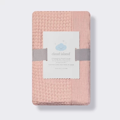 Muslin Waffle Changing Pad Cover - Pink - Cloud Island™ 2 Muslin Waffle Changing Pad Cover - Pink - Cloud Island™ - Image 2