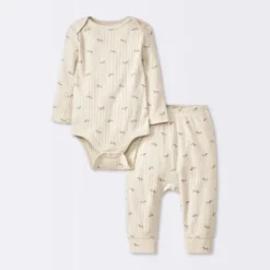 Baby 2pc Weiner Dogs Wide Ribbed Top & Bottom Set - Cloud Island™ Khaki -Little Luxe Store GUEST e54da578 907b 44c7 82ce ba08e0de41e3