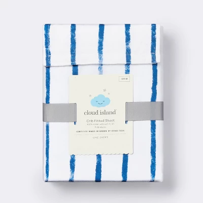 Fitted Crib Sheet Stripe - Navy/White - Cloud Island™ 3 Fitted Crib Sheet Stripe - Navy/White - Cloud Island™ - Image 3