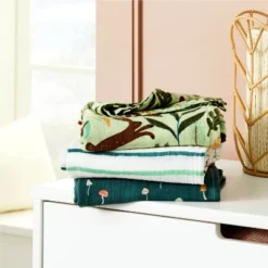 Muslin Swaddle Blanket Fauna - Pink/Green/Tan - 3pk - Cloud Island™