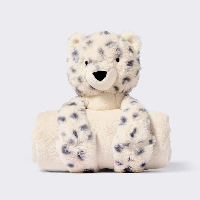 Plush Blanket With Soft Toy - Cream Leopard - Cloud Island™ 4 Plush Blanket With Soft Toy - Cream Leopard - Cloud Island™ - Image 4