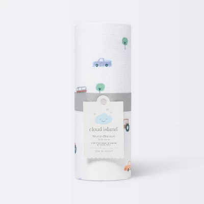 Muslin Swaddle Blanket - Cloud Island™ Trucks 3 Muslin Swaddle Blanket - Cloud Island™ Trucks - Image 3