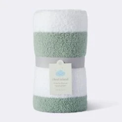 Chenille Stripe Baby Blanket - Green And White Stripe - Cloud Island™ -Little Luxe Store GUEST f1d770bd 8395 4c5f 908f 0abf2d889710