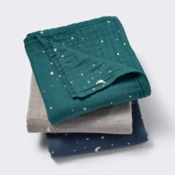 Muslin Swaddle Baby Blanket - Cool Metallic - 3pk - Cloud Island™ -Little Luxe Store GUEST f33cae79 c56c 4376 a91c dc5e8fc49bd5