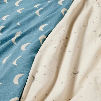 Fitted Jersey Crib Sheet - Moon Stars - 2pk - Cloud Island™ 2 Fitted Jersey Crib Sheet - Moon Stars - 2pk - Cloud Island™ - Image 2