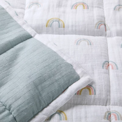 Muslin Quilt Baby And Toddler Blanket - Rainbow - Cloud Island™ 2 Muslin Quilt Baby And Toddler Blanket - Rainbow - Cloud Island™ - Image 2