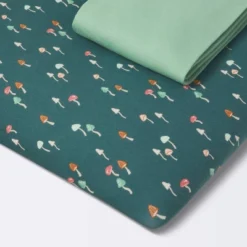 Fitted Jersey Play Yard Crib Sheet - Mushroom/Solid Green - 2pk - Cloud Island™ 7 Fitted Jersey Play Yard Crib Sheet - Mushroom/Solid Green - 2pk - Cloud Island™ -Little Luxe Store GUEST f927e3bc 6cee 44cc ab82 f883a9fef15e