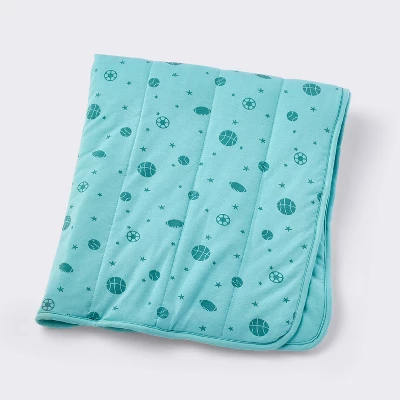 Rayon From Bamboo Jersey Quilted Blanket - Sports - Teal - Cloud Island™ 4 Rayon From Bamboo Jersey Quilted Blanket - Sports - Teal - Cloud Island™ - Image 4