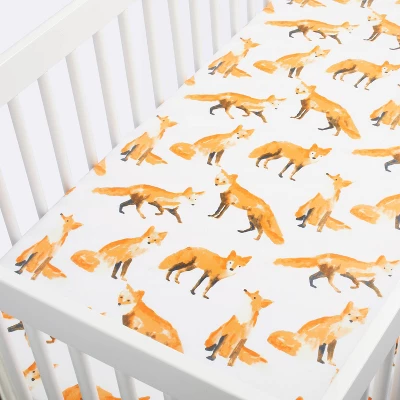 Crib Fitted Sheet - Cloud Island™ Foxes 2 Crib Fitted Sheet - Cloud Island™ Foxes - Image 2