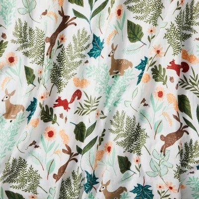 Muslin Swaddle Blanket Fauna - Pink/Green/Tan - Cloud Island™ 2 Muslin Swaddle Blanket Fauna - Pink/Green/Tan - Cloud Island™ - Image 2