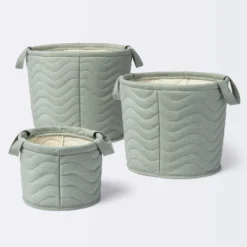 Quilted Fabric Small Round Storage Basket - Green - Cloud Island™ 5 Quilted Fabric Small Round Storage Basket - Green - Cloud Island™ -Little Luxe Store GUEST fe54c62f 90f2 4ff1 bc3f d731445825aa 2
