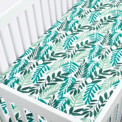 Crib Fitted Sheet - Cloud Island™ Green 2 Crib Fitted Sheet - Cloud Island™ Green - Image 2